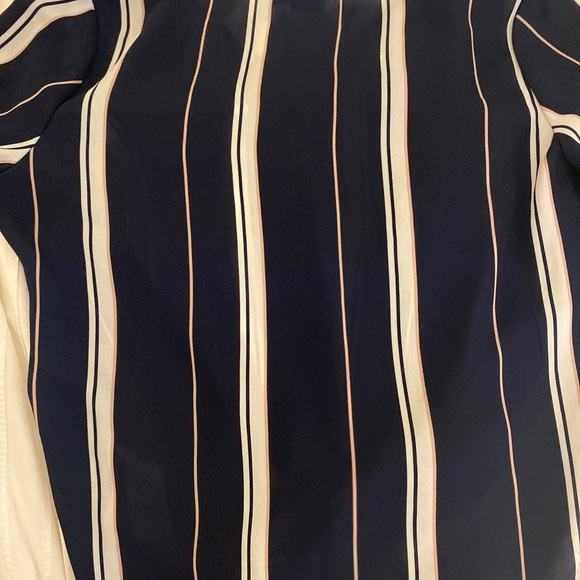 Striped tie up blouse - blue and white - Picture 4 of 4